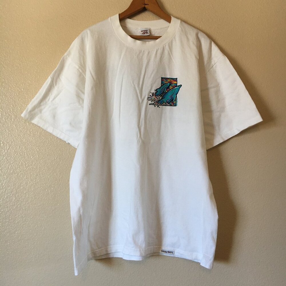 Vintage Crazy Shirts Hawaii Tee XL San Diego Dolphins Single Stitch White USA